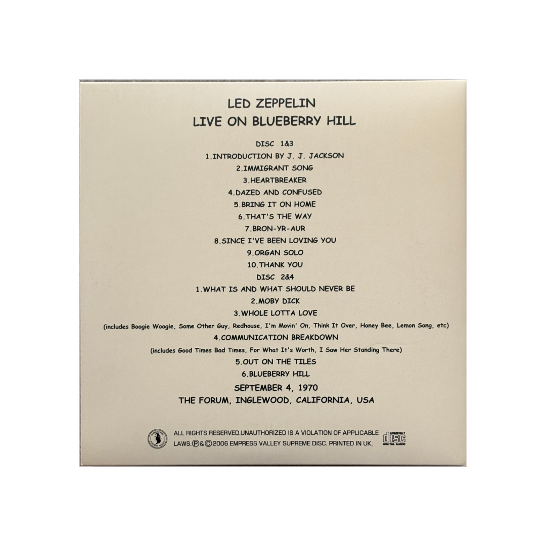 Led Zeppelin - Live On Blueberry Hill 2006 - 4CD