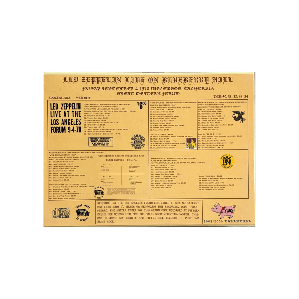 Led Zeppelin - Live On Blueberry Hill - First Edition - 35th Anniversary Edition - 9CD Box Set